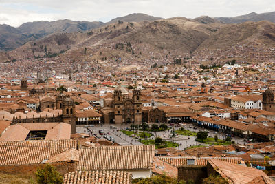 High angle view of cityscape