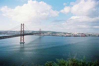 View of suspension bridge