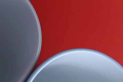 High angle view of red table against white background