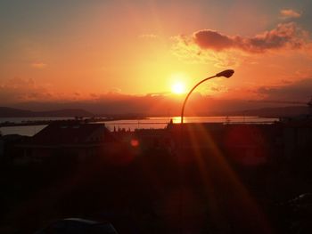 Scenic view of sunset over sea