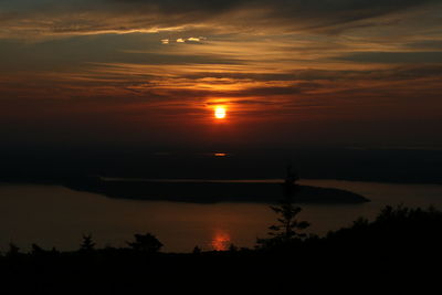 Scenic view of sunset over sea