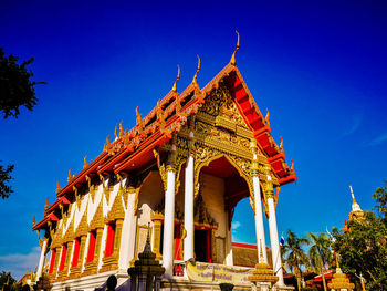 Low angle view of temple against sky