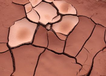 Full frame shot of cracked arid landscape