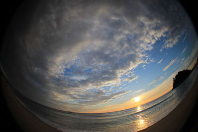 Low angle view of sky at sunset