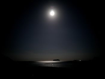 Scenic view of sea against sky at night