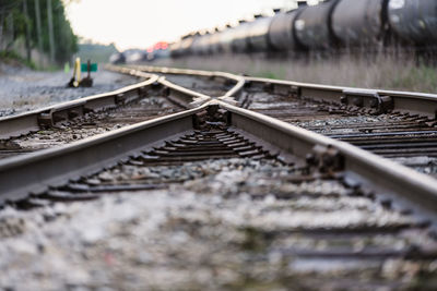 Close-up of railroad track