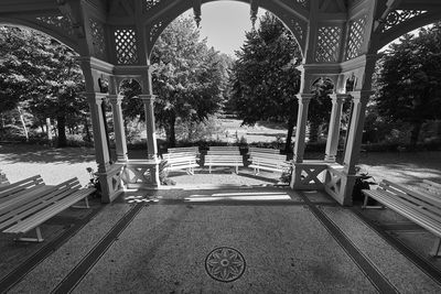 Empty bench in park