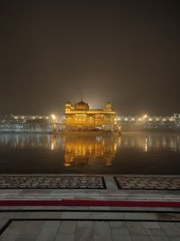 Illuminated city at night