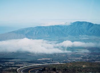 Aerial view of landscape against sky