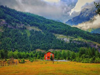 Scenic view of mountains against sky