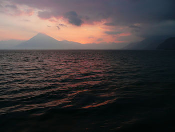 View of calm sea at sunset