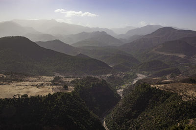 Scenic view of mountains against sky