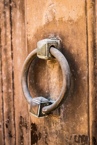 Close-up of old door knocker