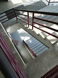 High angle view of empty staircase