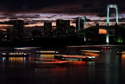 Illuminated city at night