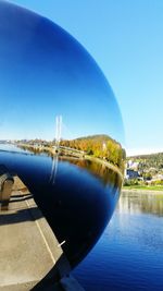 View of built structure against blue sky