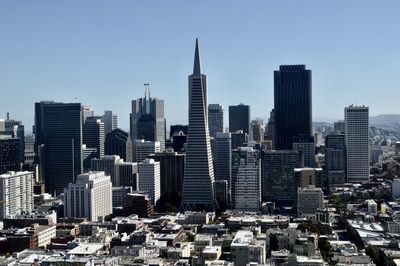 View of skyscrapers in city