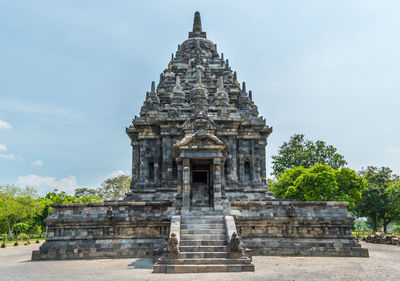 Low angle view of temple against sky