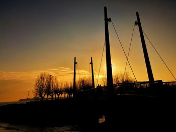 Silhouette of beach at sunset