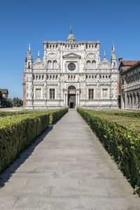 The certosa di pavia with his beautiful facade