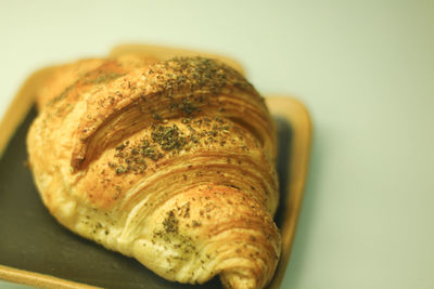 Close-up of bread in plate