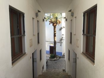 Narrow alley in building