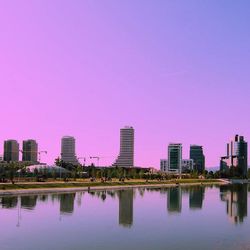 View of river in city