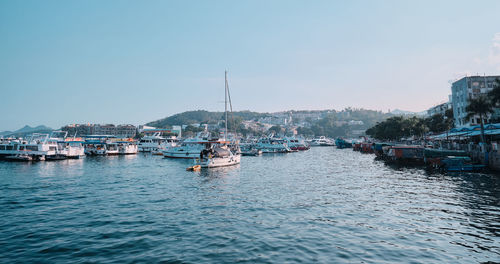 Boats in harbor