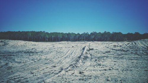 Scenic view of landscape against clear sky