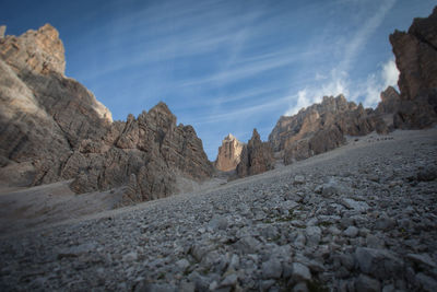 Scenic view of rocky mountains against sky