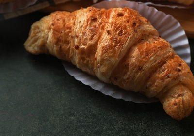 High angle view of bread on table