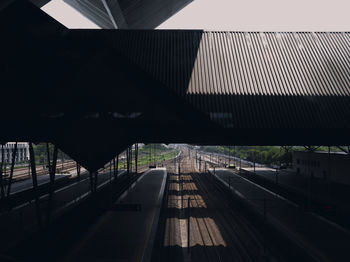 Low angle view of escalator