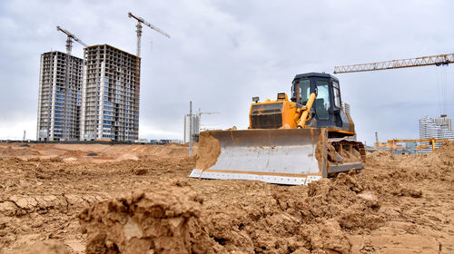 Construction site against sky