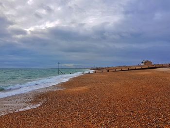 Scenic view of beach against sky