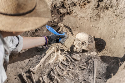 Archaeological excavations - ancient human skeleton