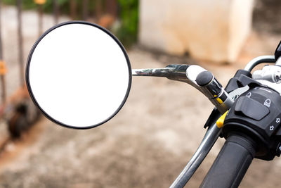 Close-up of bicycle on road