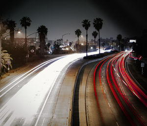 Light trails on road