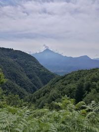 Scenic view of mountains against sky