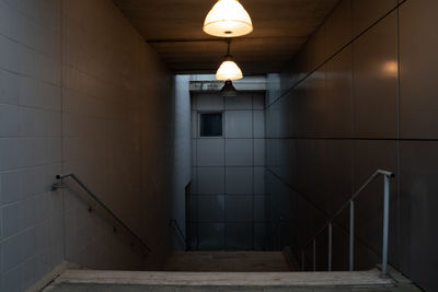 Interior of illuminated building