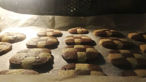 Close-up of cookies on table