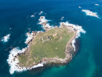 High angle view of sea against sky