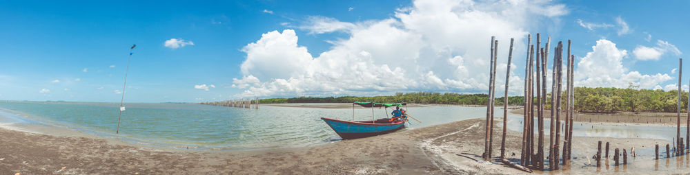 Panoramic view of beach against sky