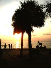 Scenic view of sea at sunset