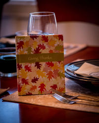 Close-up of drink on table