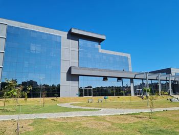 Building against clear blue sky