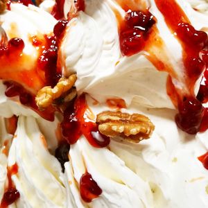 Close-up of dessert in plate