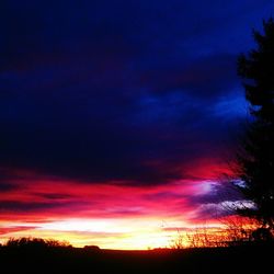Silhouette of landscape at sunset