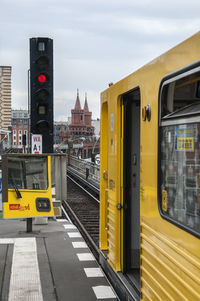 Yellow train at station