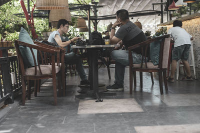 People sitting in restaurant