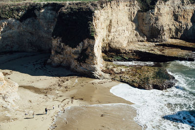 High angle view of calm beach